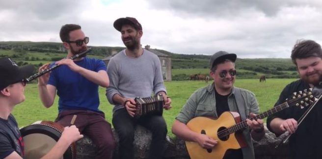 Trad band nail Father Ted theme tune… right in front of his house