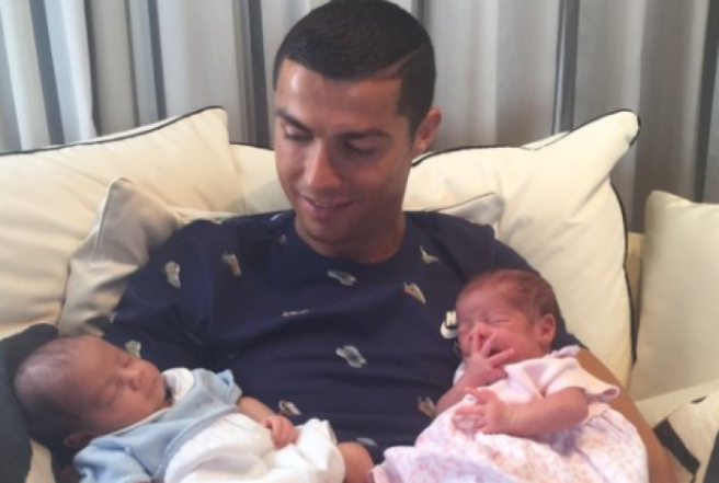 Cristiano Ronaldo has introduced his newborn twins to the world