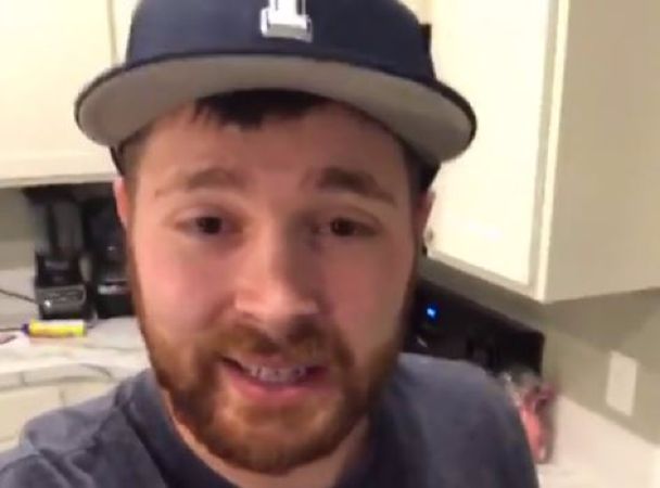 This guy tried to photobomb this wife’s video…and snotted himself