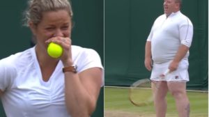 Tennis fan invited on court after shouting advice at female players
